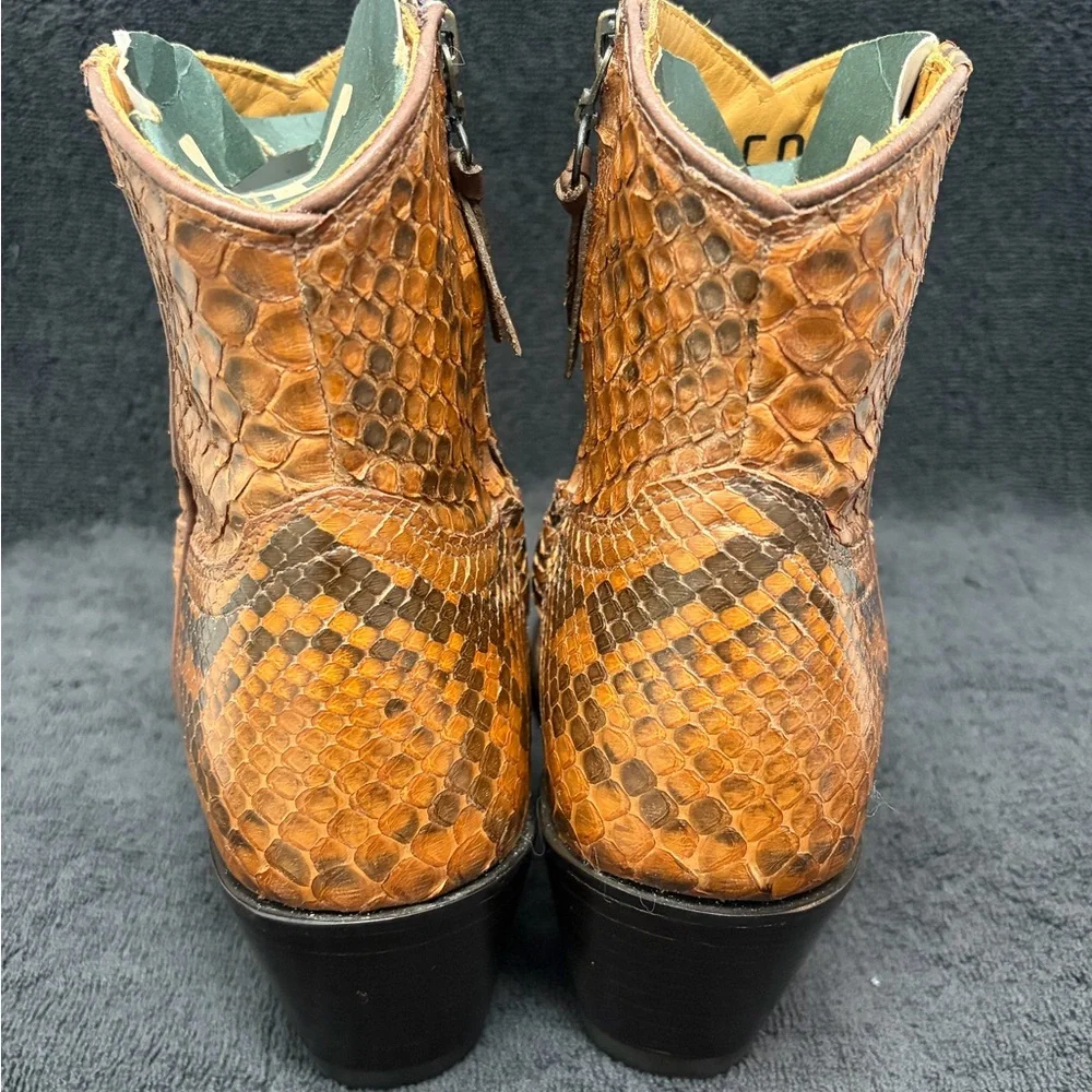 NWT Tecovas Zoey Limited Edition Saddle Brown Python Snip Toe Cowgirl Boots 6.5B - Picture 6 of 12